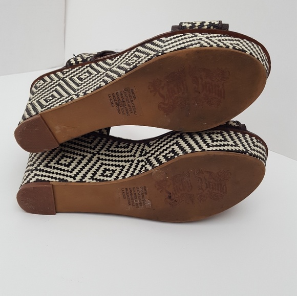 Lucky Brand Koko leather wedge sandals 6.5M - Picture 5 of 11